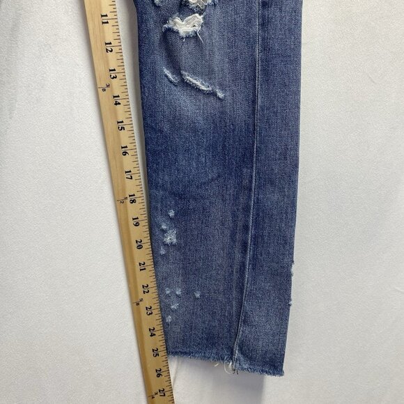 Lucky Brand Sienna Slim Boyfriend Low-Rise Distressed Jeans Women Size 0/25 Blue - Picture 4 of 16